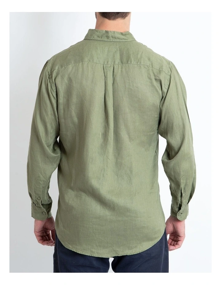 New π₯ DESTii Long Sleeve Linen π Shirt In Khaki β¨ - Image 2