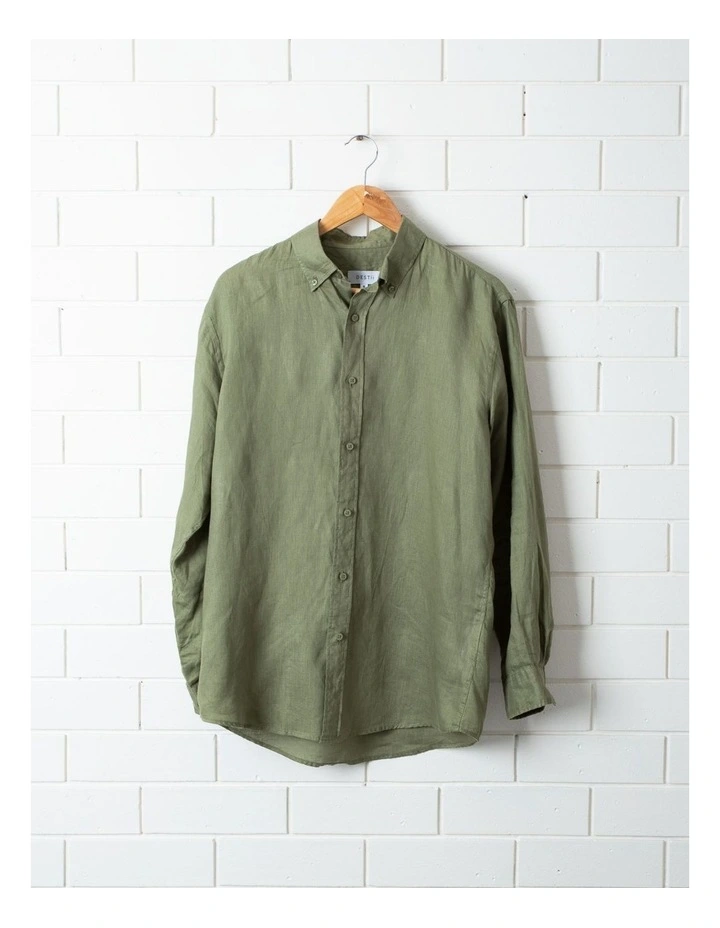 New π₯ DESTii Long Sleeve Linen π Shirt In Khaki β¨ - Image 6