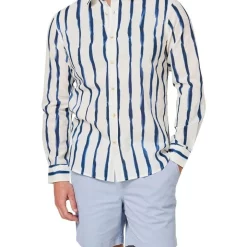 Coupon 🎁 Blazer Long Sleeve Stripe 👕 Shirt In White 🛒