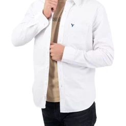 Promo 👍 American Eagle Slim Fit Solid Oxford Button-Up 👚 Shirt In White ✨