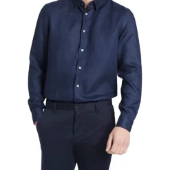 Flash Sale 🎁 Marcs Felix Long Sleeve Linen 👚 Shirt In Navy 🥰