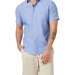 Discount ❤️ Blazer Louis Linen Blend 👚 Shirt In Blue ❤️