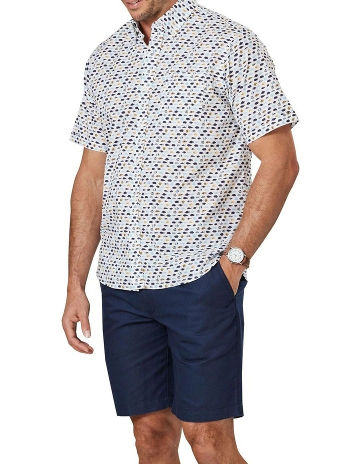 Wholesale π Gazman Casual Fish Print Short Sleeve π Shirt In White β¨ - Image 4