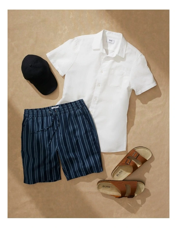 New π Maddox Lennon Linen Short Sleeve π Shirt White π - Image 2