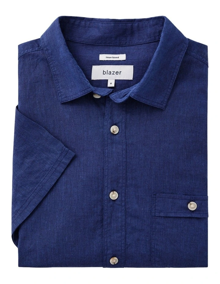 Outlet π Blazer Louis Linen Blend π Shirt In Navy π - Image 5