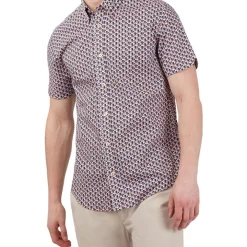 Cheap 😀 Ben Sherman Geo Print Short Sleeve 👕 Shirt In Orange ❤️