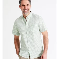 Coupon 😉 Reserve Lindquist Check Short Sleeve 👕 Shirt In Sage 🔥
