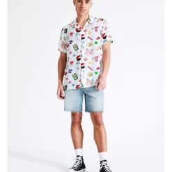 Best Pirce 🛒 Kenji Bogan Chrissy Print Short Sleeve Rayon 👚 Shirt In White ✨