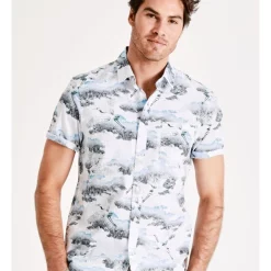 Coupon 🤩 Maddox Oasis Print Short Sleeve 👚 Shirt In White 🤩