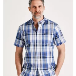 Best Pirce 👍 Reserve Bickerton Check Short Sleeve 👚 Shirt In Blue ✔️