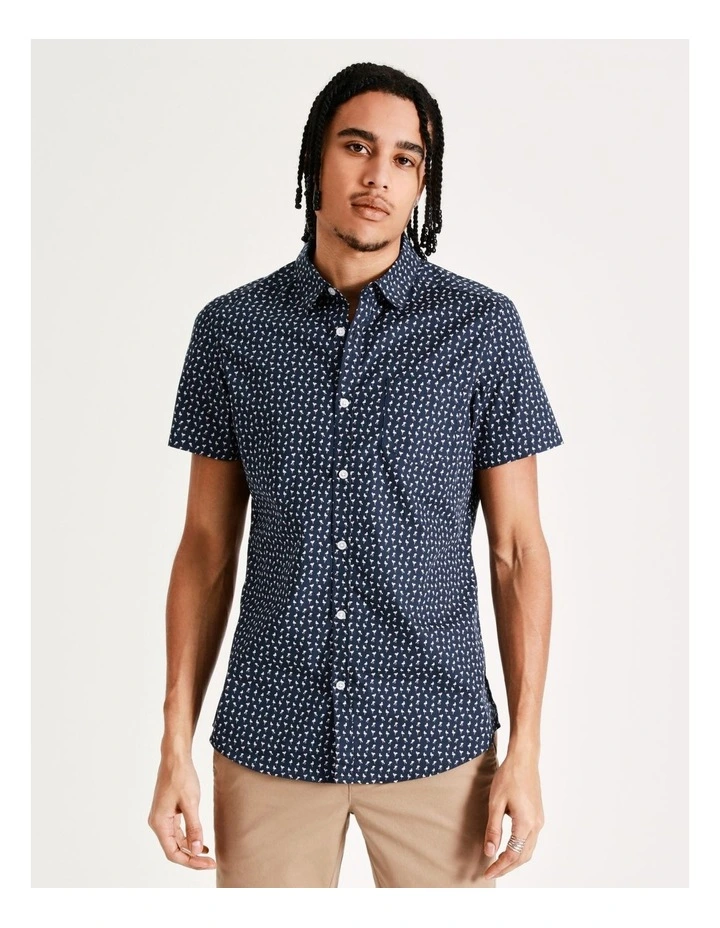 Best reviews of π Kenji Flynn Geo Print Short Sleeve π Shirt In Blue βοΈ - Image 2