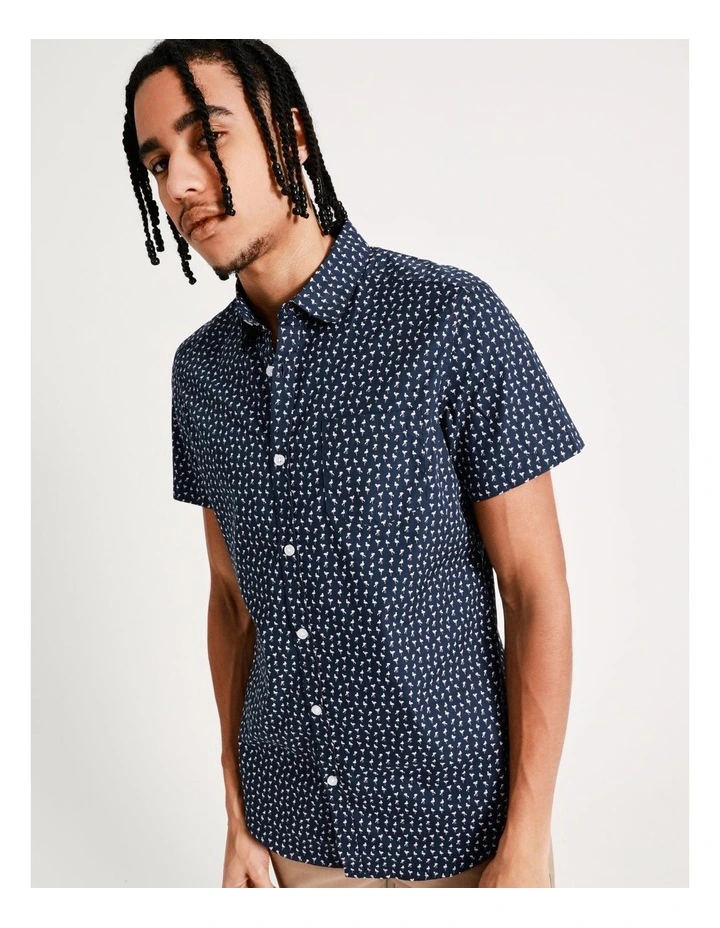 Best reviews of π Kenji Flynn Geo Print Short Sleeve π Shirt In Blue βοΈ - Image 5