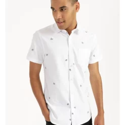 Best deal 🎁 Kenji Joe Convo Print Short Sleeve 👚 Shirt White 😍