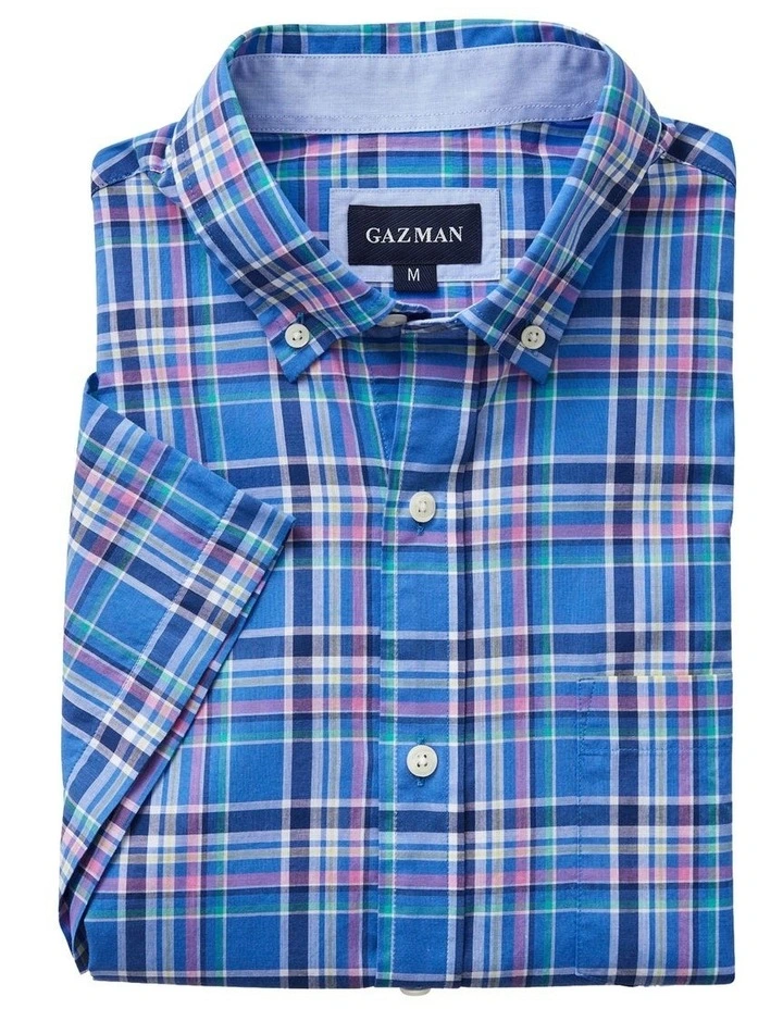Best Pirce π Gazman Casual Slub Check Short Sleeve π Shirt In Multi π - Image 4
