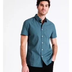 Cheap 😍 Maddox Ryan Geo Print Short Sleeve 👚 Shirt In Mid Blues 💯