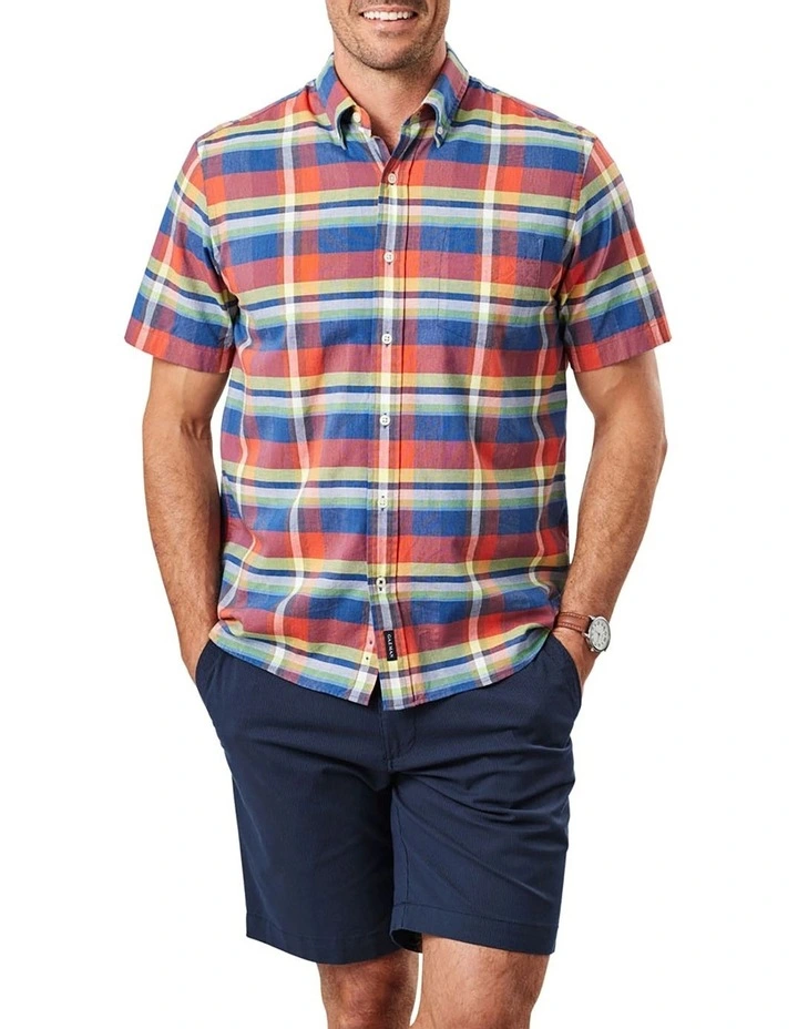 Outlet β Gazman Casual Short Sleeve π Shirt In Multi Check π