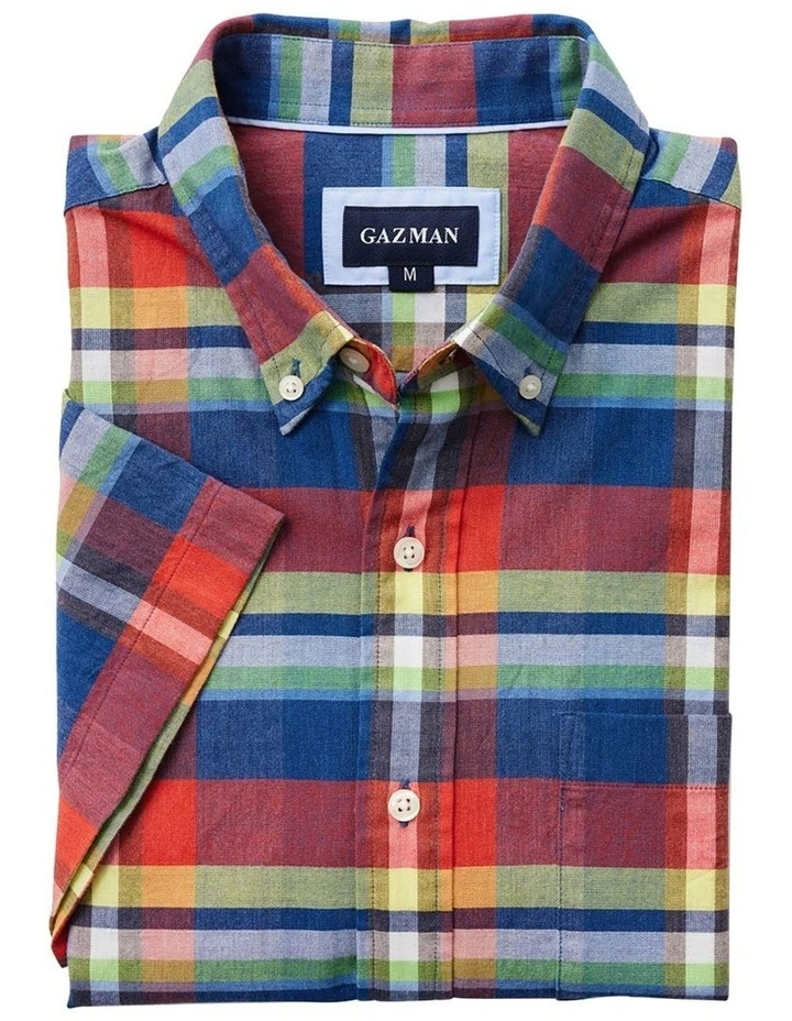 Outlet β Gazman Casual Short Sleeve π Shirt In Multi Check π - Image 4