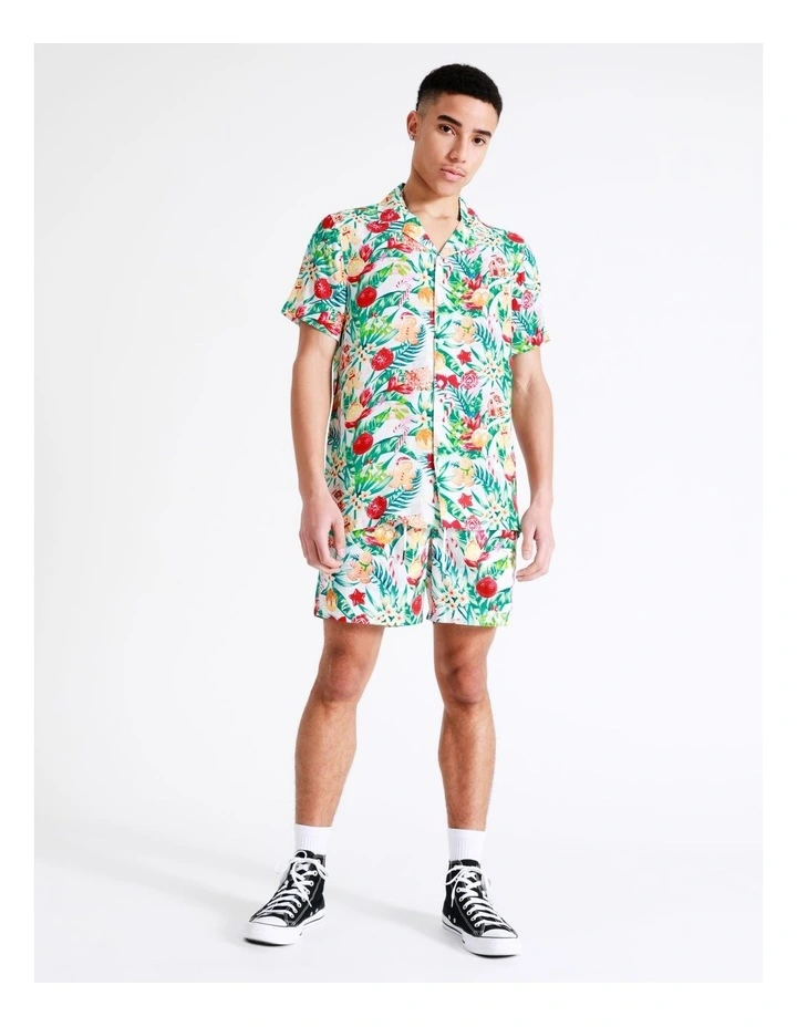 Coupon 𧨠Kenji Mistletoe Print Short Sleeve Rayon π Shirt In Green π - Image 2