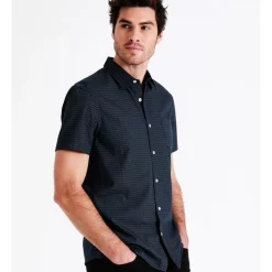 New 🧨 Maddox Miles Geo Print Short Sleeve 👚 Shirt In Navy 💯