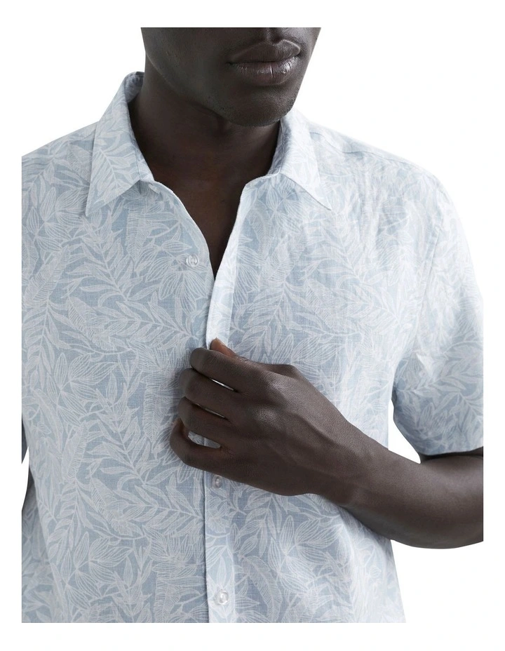 Outlet π₯° French Connection Leaf Linen Classic Fit π Shirt π - Image 4