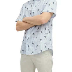 Deals 😀 Jack & Jones Aloha Short Sleeve 👕 Shirt In Cashmere Blue 😉