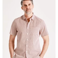 Best Pirce ⌛ Reserve Melville Print Short Sleeve 👕 Shirt In Red ❤️
