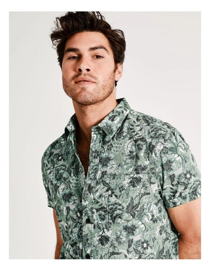 Buy β€οΈ Maddox Arakwal Reverse Print Short Sleeve π Shirt In Khaki π - Image 2