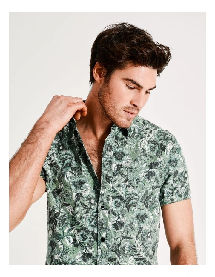 Buy β€οΈ Maddox Arakwal Reverse Print Short Sleeve π Shirt In Khaki π - Image 4