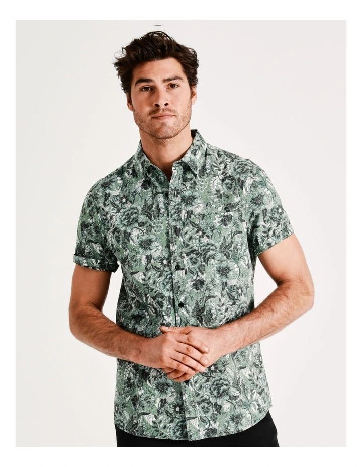 Buy β€οΈ Maddox Arakwal Reverse Print Short Sleeve π Shirt In Khaki π - Image 5