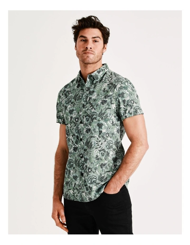 Buy β€οΈ Maddox Arakwal Reverse Print Short Sleeve π Shirt In Khaki π - Image 6
