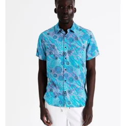 Best Sale 🥰 Emma Stenhouse X Blaq Reef Short Sleeve Viscose 👕 Shirt In Blue ⭐